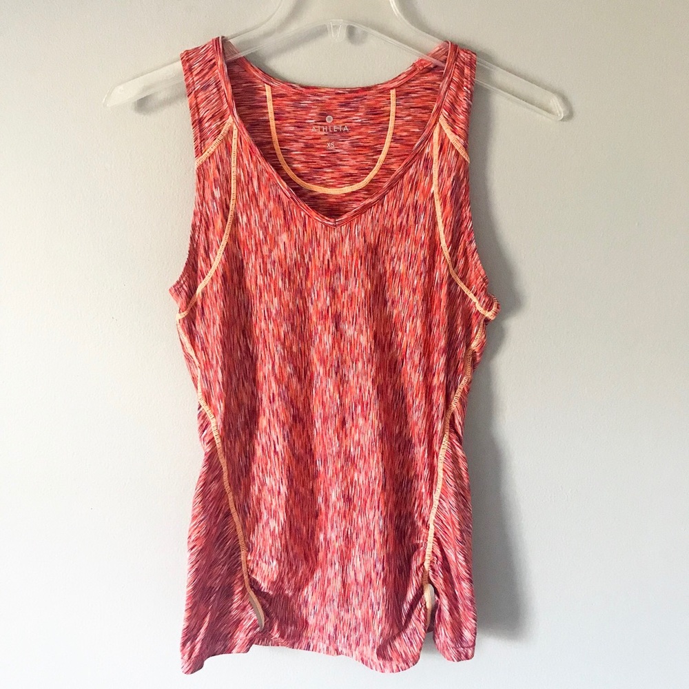 Athleta Orange Dye Tank Top with Pocket